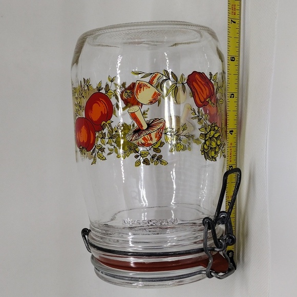 Vintage Arc France Spice of Life Print Glass Hinged Canister‎ 1 Liter - Picture 12 of 13